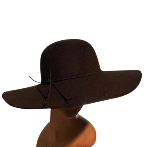 Black felt Floppy Wide Brim Hat Size M/L - Picture 2 of 10